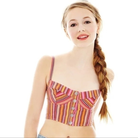 L'Amour by Nanette Lepore Striped Jacquard Bralette - Picture 2 of 5